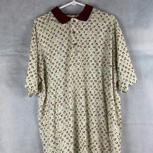 Square pattern polo shirt